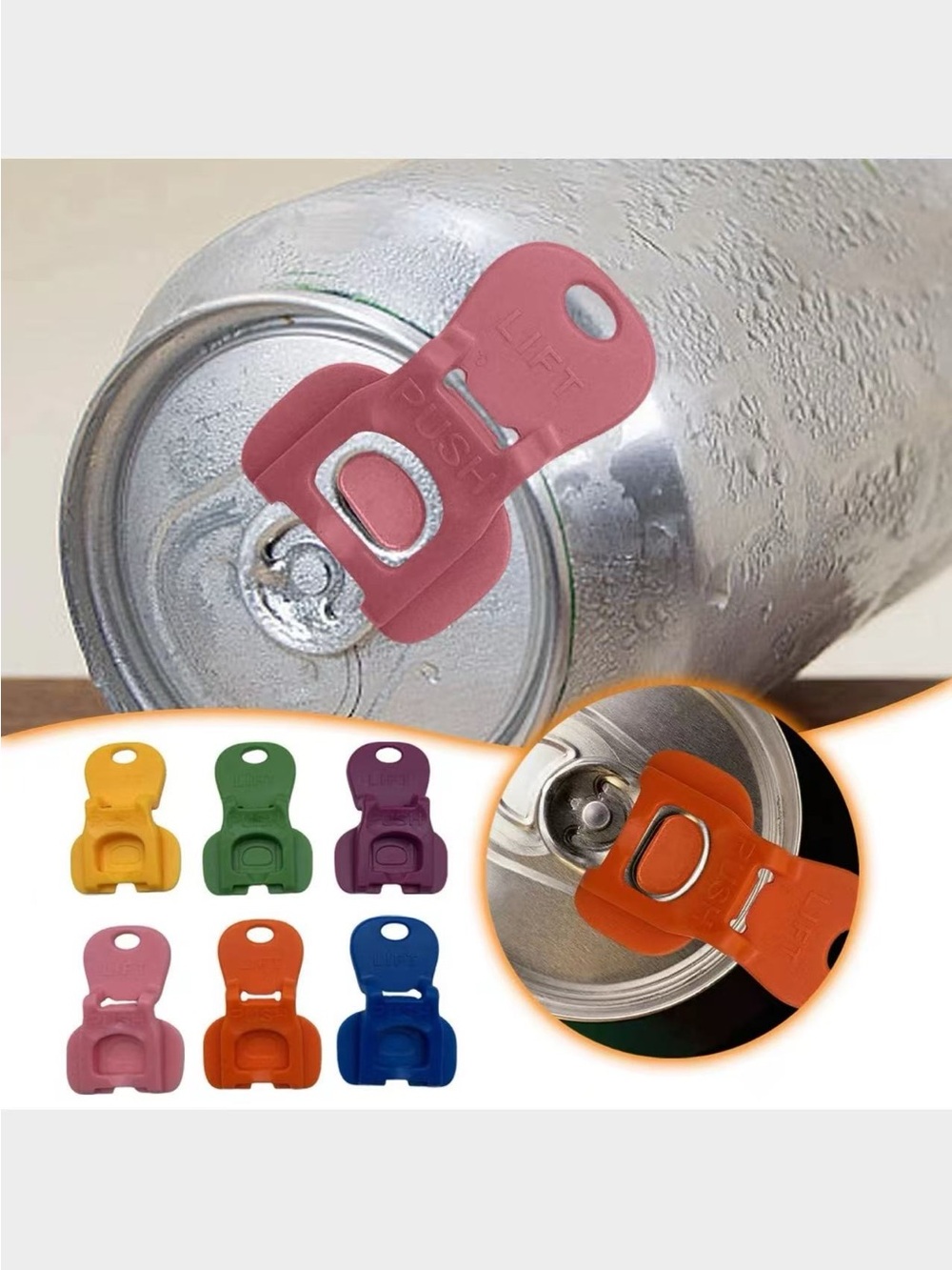 6 PCS Silicone Drink Tab Opener /Protector- Can Puller